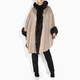 YOEK FUR TRIM PURE CASHMERE HOODED CAPE