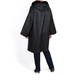 YOEK HOODED LAMBSKIN BLACK COAT