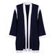 Yoek Jersey Cardigan Navy White Tipping
