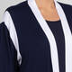 Yoek Jersey Cardigan Navy White Tipping