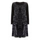 YOEK SEQUIN DRESS AND CARDIGAN BLACK