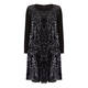 YOEK SEQUIN DRESS AND CARDIGAN BLACK