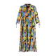 Yoek Empire Line Multi Colour Leaf Print Dress