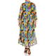 Yoek Empire Line Multi Colour Leaf Print Dress