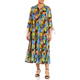 Yoek Empire Line Multi Colour Leaf Print Dress