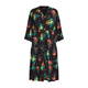 Yoek Leaf Print Midi Dress Multicolour