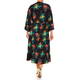 Yoek Leaf Print Midi Dress Multicolour