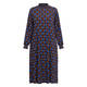 Yoek Moroccan Print Dress Cobalt And Brown