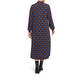 Yoek Moroccan Print Dress Cobalt And Brown