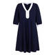 Yoek Jersey Dress Navy White Tipping