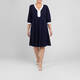 Yoek Jersey Dress Navy White Tipping