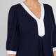 Yoek Jersey Dress Navy White Tipping