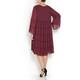 YOEK bordeaux tiered chiffon DRESS