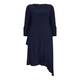 YOEK NAVY JERSEY DRESS WITH RUFFLE 