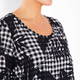 YOEK DRESS, MONOCHROME GINGHAM TRUMPET CUFF