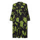 YOEK FLORAL PRINT SHIRT DRESS BLACK AND GREEN