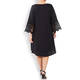 YOEK LINEN DRESS WITH LACE CUFFS BLACK