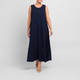 Yoek Tiered Cotton Jersey Dress Navy