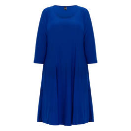 Yoek Stretch Jersey Dress Cobalt  - Plus Size Collection