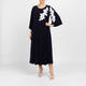 Yoek Jersey Dress with Lace Appliqué Navy