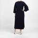 Yoek Jersey Dress with Lace Appliqué Navy