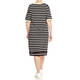 YOEK BRETON STRIPE DRESS BLACK AND WHITE 