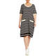 YOEK BRETON STRIPE DRESS BLACK AND WHITE 