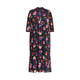 YOEK SPOT AND FLORAL PRINT DRESS BLACK