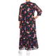 YOEK SPOT AND FLORAL PRINT DRESS BLACK