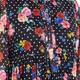 YOEK SPOT AND FLORAL PRINT DRESS BLACK