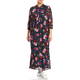 YOEK SPOT AND FLORAL PRINT DRESS BLACK