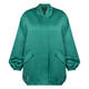 Yoek Green Satin Long Bomber Jacket