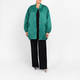 Yoek Green Satin Long Bomber Jacket