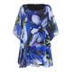 YOEK royal blue floral print chiffon KAFTAN