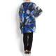 YOEK royal blue floral print chiffon KAFTAN