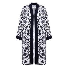Yoek Jersey Kimono Navy  - Plus Size Collection