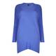 Yoek Blue Knitted Oversized V-Neck Tunic