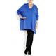 Yoek Blue Knitted Oversized V-Neck Tunic