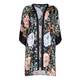 Yoek Black Print Long Kimono