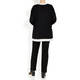 YOEK KNITTED TUNIC BLACK WITH WHITE TIPPING