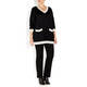 YOEK KNITTED TUNIC BLACK WITH WHITE TIPPING