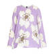 YOEK KNITTED BOLD FLORAL PRINT TUNIC LAVENDER