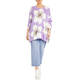 YOEK KNITTED BOLD FLORAL PRINT TUNIC LAVENDER