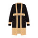 Yoek Long Cardigan Black and Camel