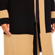 Yoek Long Cardigan Black and Camel