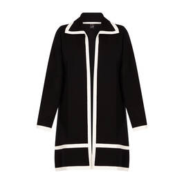 Yoek Long Cardigan Black and White - Plus Size Collection