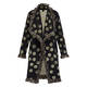 Yoek Fringed Long Spot Print Cardigan Green and Black