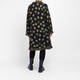 Yoek Fringed Long Spot Print Cardigan Green and Black