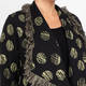 Yoek Fringed Long Spot Print Cardigan Green and Black