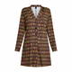 Yoek Aztec Print Long Jacket Bronze